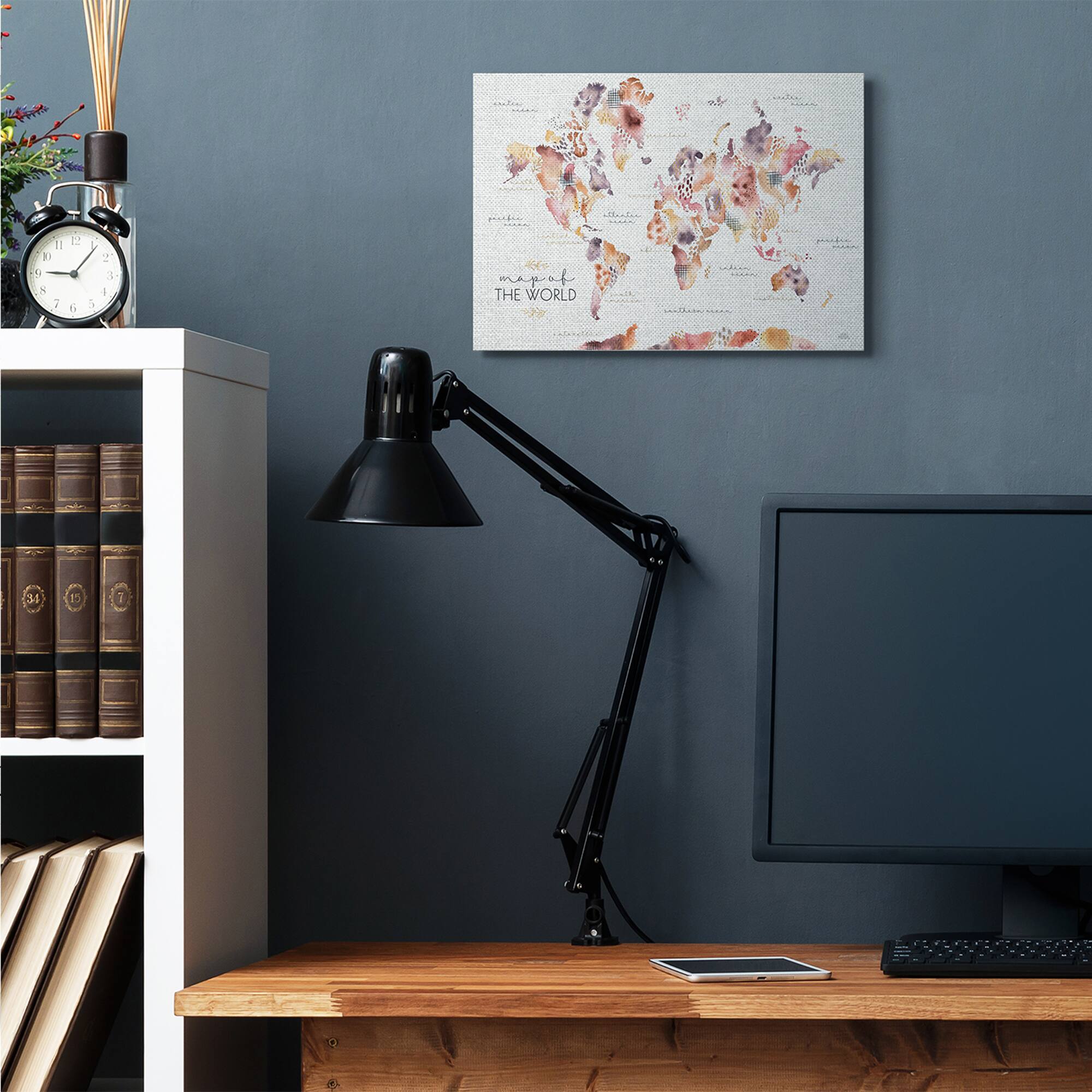 Stupell Industries Abstract Floral World Map Wall Art